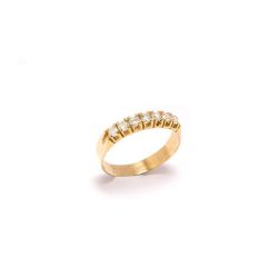 Meia Alian�a de Brilhante em Ouro 18 Kilates - 20526